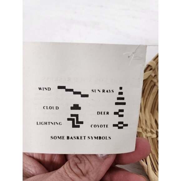 VTG 1971 Tohono O'Odham Papagon Indian Basket Shallow Tray Basket Bowl Handmade - Picture 5 of 10